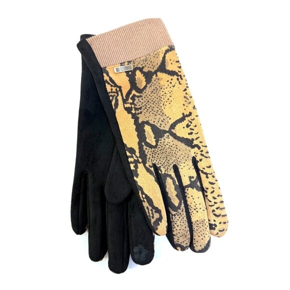 😍🎁💖Holiday Treasures Taupe Serpent Print One Size Glove - Picture 1 of 1